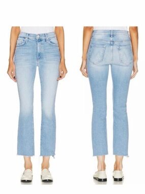 Mother The Insider Crop Step Fray in Hold my Hand Light Wash Size 26